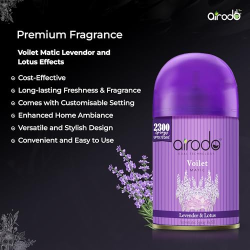 Image of Airodo Automatic Air Freshener Automizer Refill (Lavendor & Lotus 235ml) + Pocket Gel Mix - 40g (Assorted pack of 4 new fragrances)| For Home & Office | Long Lasting Fragrance