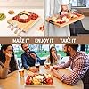 CAWIU Charcuterie Board with Lid and Handle - Portable Travel Design Bamboo Cheese Board Set with 4 Cheese Tools, Gift for Housewarming, Weddings, Picnics (1 Compartment, White) #2