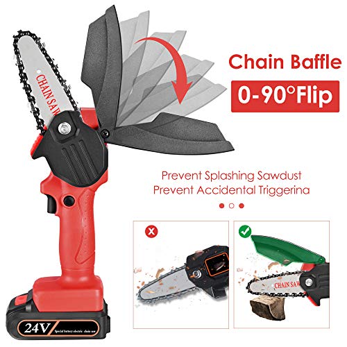 Kacsoo Mini Kettensäge, Akku Kettensäge Mit Akku und Ladegerät Baumsäge elektrisch für Gartenbaum Landwirtschaft, und… – Bild 5