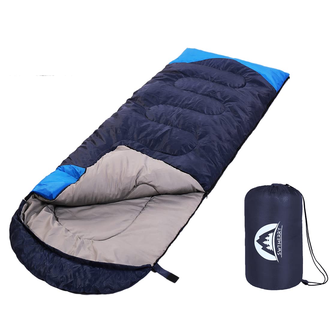 SWTMERRY Sleeping Bag 3 Seasons (Summer, Spring, Fall) Warm & Cool Weather - Lightweight,Waterproof Indoor & Outdoor Use for Kids, Teens & Adults for Hiking and Camping