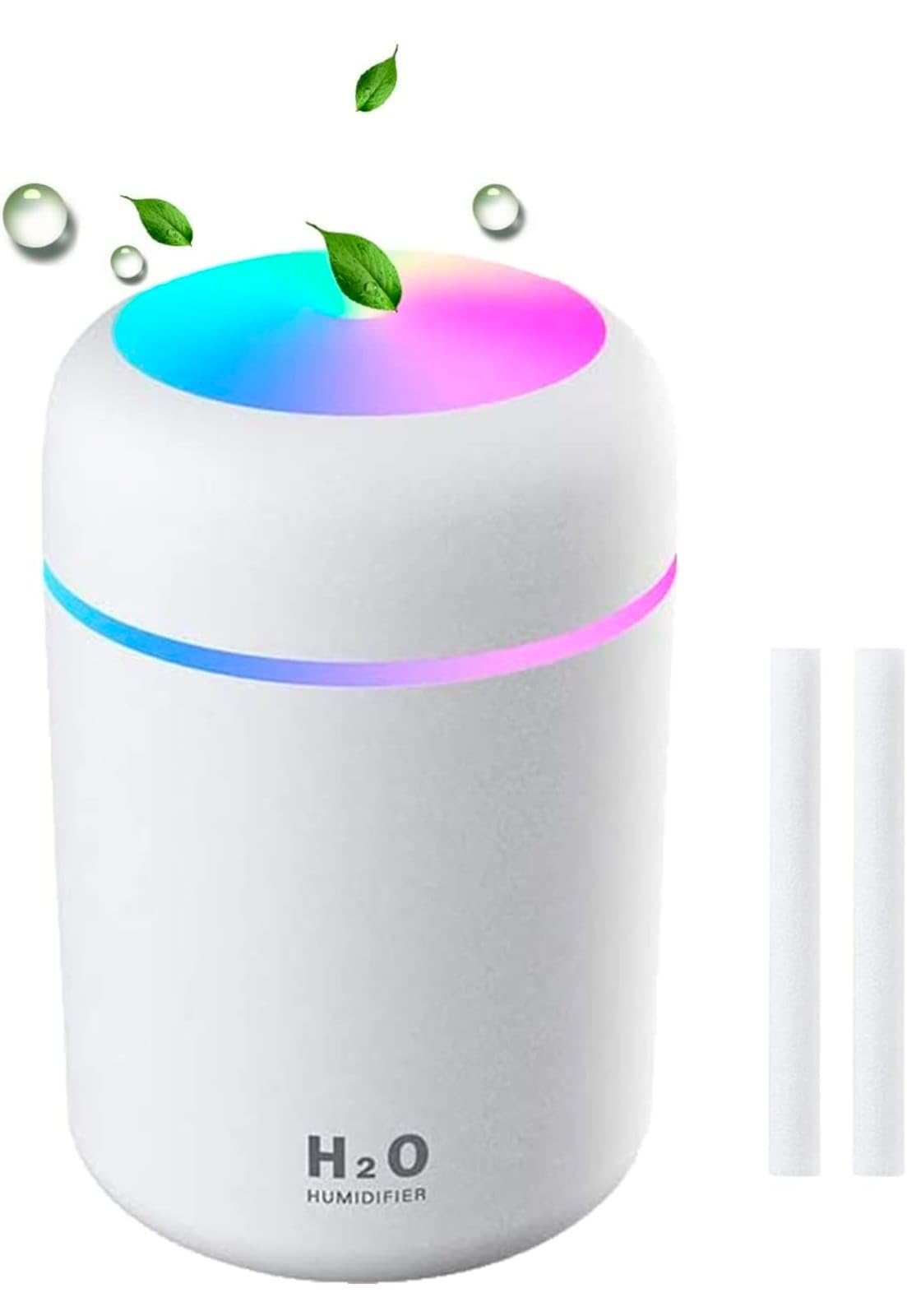 Cool Mist Humidifier with Colorful Light | Ultrasonic Quit | 300 ML (WHITE)-picture-27