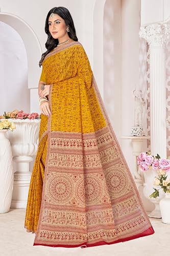 Image of TAMAIRA FASHION Mulmul Pure Cotton Saree For Woman Warli Printed |Office Wear Daily Wear Sarees For Women Without Blouse Piece(Available in 16 Colours)