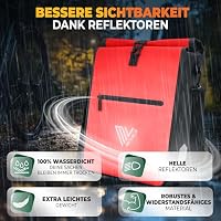 MIVELO 2in1 Fahrradtasche für Gepäckträger Gepäckträgertasche 100% wasserdicht Fahrrad Tasche für Gepäckträger (Rot, 25L) – Ansicht 6