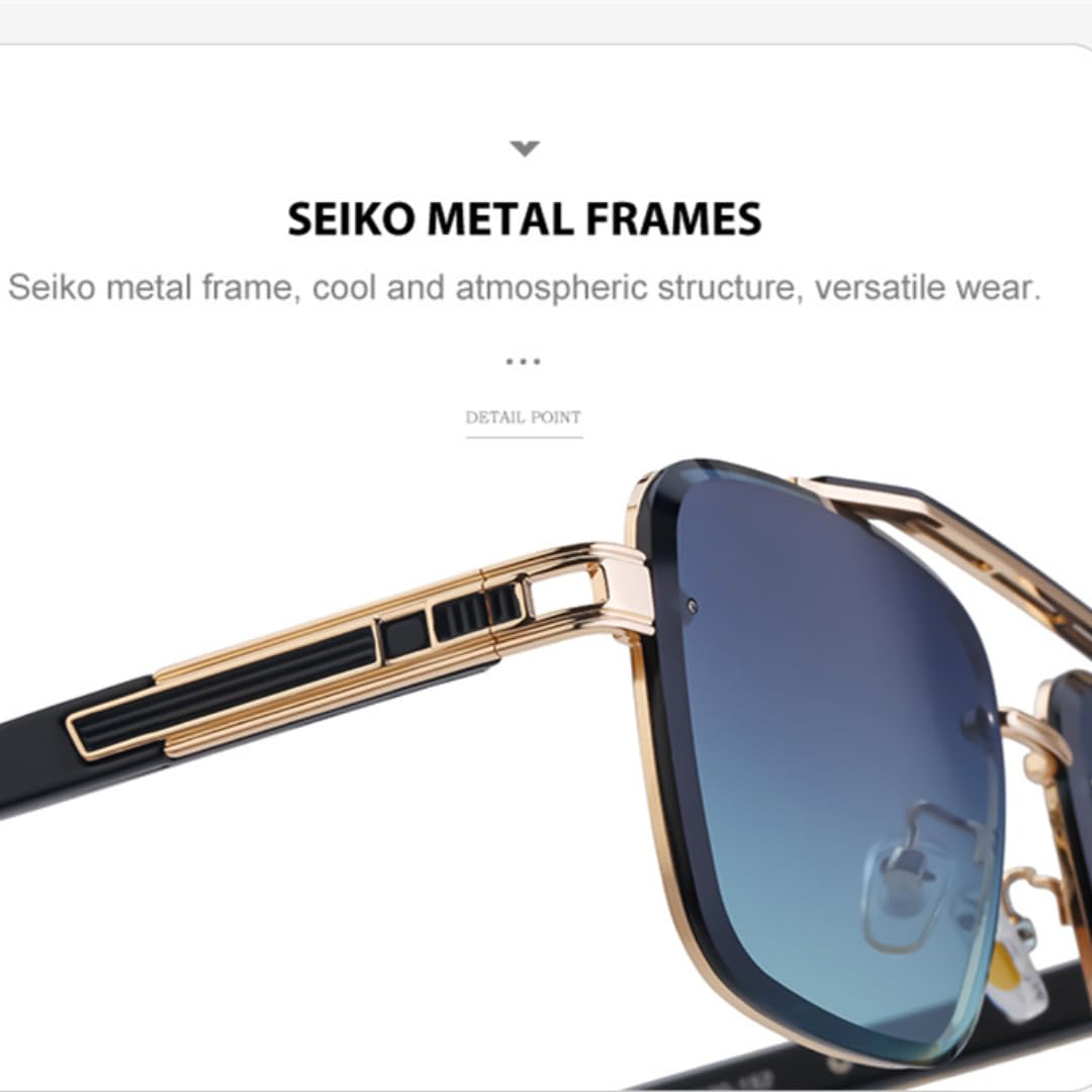 Gafas de sol Steampunk para hombre, marco de metal vintage de lujo