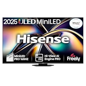 Hisense 75" 75U8QTUK MiniLED QLED 165Hz Smart AI TV - Hi-View AI Engine PRO, 165Hz Game Mode Ultra, 4.1.2 Channel, Dolby Atmos, Quantum Dot Colour, Anti-Reflection PRO with Freely, YouTube, Netflix
