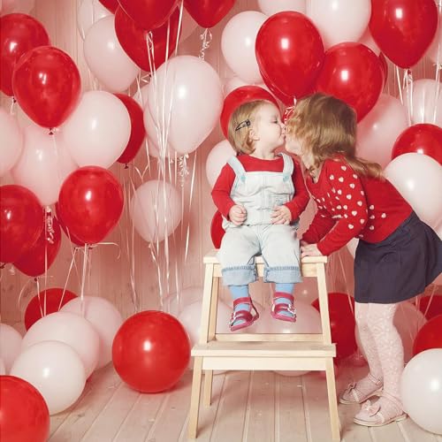 Image of AIM & GGKK 12 Inch Red White and Navy Blue Balloons,Navy Blue and Red Confetti Latex Balloons Party Decorations Supplies,Pack of 50