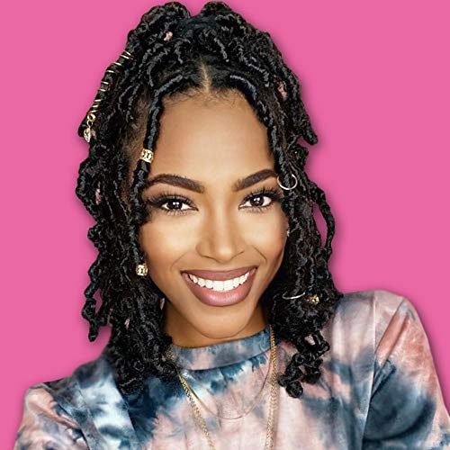 Andromeda 6 Pack 12 Inch Distressed Crochet Hair Pre Synthetic Braiding Hair Extensions (12 Inch (Pack of 6), 1B)