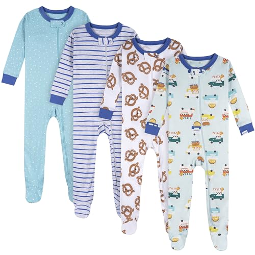 Image of Onesies Brand Baby Boys' 4-pack Footed Pajamas