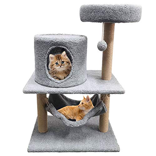 Macallen Árbol Rascador para Gatos Grandes, Sisal Árbol Escalador para Gatos con Condominio, Hamaca, Plataformas, Bola Colgante, Gatos Juegos Centro de Actividad para Juego/Dormir/Hacer Ejercicio