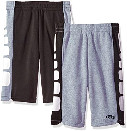 CB Sports Toddler Boys Multi Pack Athletic Shorts, 2 Pack -Black/Heather Grey -SK97, 3T
