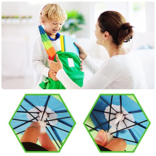 2 Pcs Rainbow Umbrella Hat With Elastic Band for Adults and Kids, Folding Head Umbrella for Outdoor Golf Camping, Gardening - Image 4