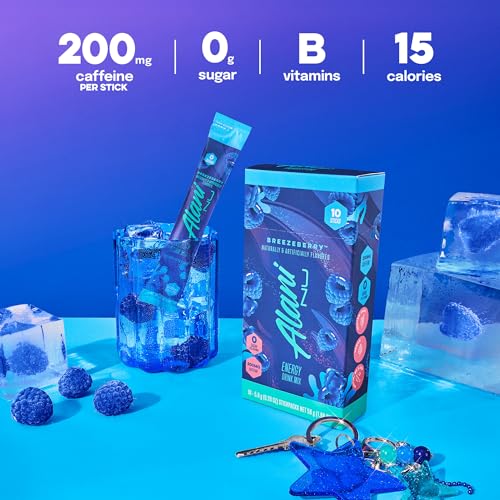 Image of Alani Nu BREEZEBERRY, Energy Sticks Drink Powder, 200mg Caffeine, Pre Workout Performance with Antioxidants, On-The-Go Drink Mix, Biotin, B Vitamins, Zero Sugar, 5 Calories, 10 Pack