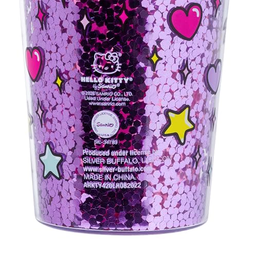 Image of Silver Buffalo Sanrio Hello Kitty Rainbow Confetti Carnival Cup with Lid and Straw | 32 Ounces | Confetti, Includes Lid and Straw, 0.95 Liters