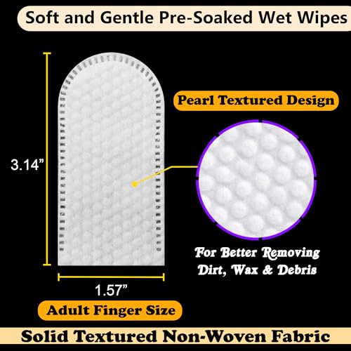 Image of Hanu Ear Finger Wipes for Dogs & Cats Gently Remove Dirt, Wax & Debris - Relieve Ear Itching & Discomfort, Sooths & Deodorizes - All Natural Ingredients - Vet Recommended - 50 Count