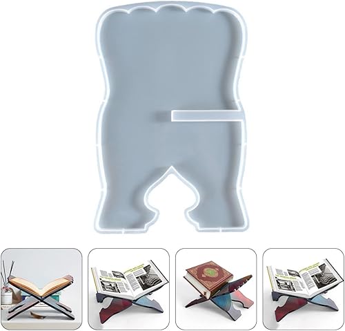 Miniatura 4 de EXCEART Paquete de 2 moldes de silicona para estanterías, molde de silicona para estantería, soporte de libros de silicona, molde de resina, soporte