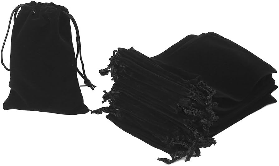 20pcs Velvet Drawstring Bags, 4.7" X 7" Velvet Pouches for Jewellery Gift Packaging (Black)