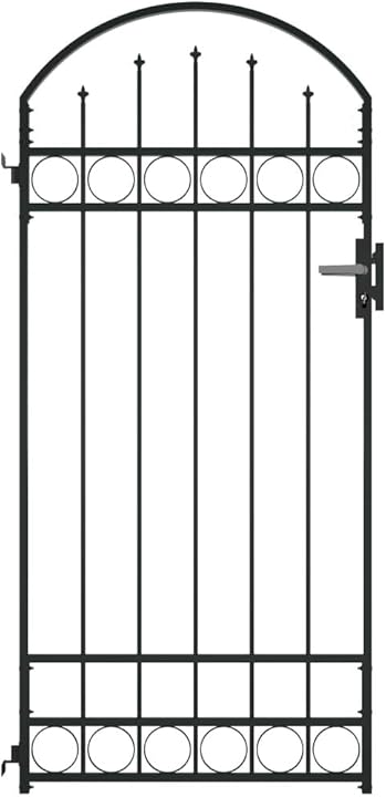 Festnight Cancello per recinzione ad arco cancello per giardino in acciaio 100x200 cm JZM5356366118345RF