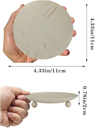 Miniatura 7 de Juego de 2 portavelas de hierro, placa decorativa de hierro para velas, soporte de vela de pedestal de primera calidad para velas de cera (mayor)