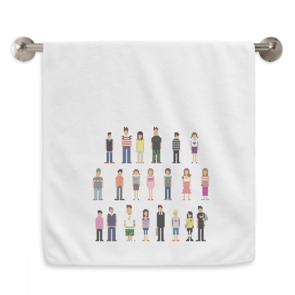 Serviette pixel diadème en coton blanc douce 33x74 cm pour le visage