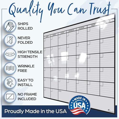 large dry erase calendar for wall 36x48 large wall calendar dry erase big white board for office home amp school giant erasable whiteboard jumbo monthly undated reusable white board planner