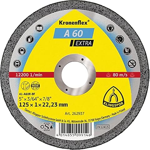 Klingspor A 24 R 13754 Cutting Wheel 100 x 2.5 x 16 mm 125 x 1 x 22,23 mm gerade 25 Stück Cover