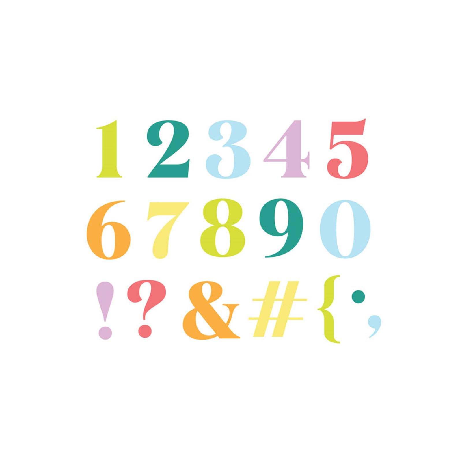 Briartw 1" Height Festive Numbers and Symbols Cutting Dies for Card Making DIY Scrapbooking Embossing Die-cuts Craft Cardmaking Template Stencils Handmade Art Decoration Album Cardstock