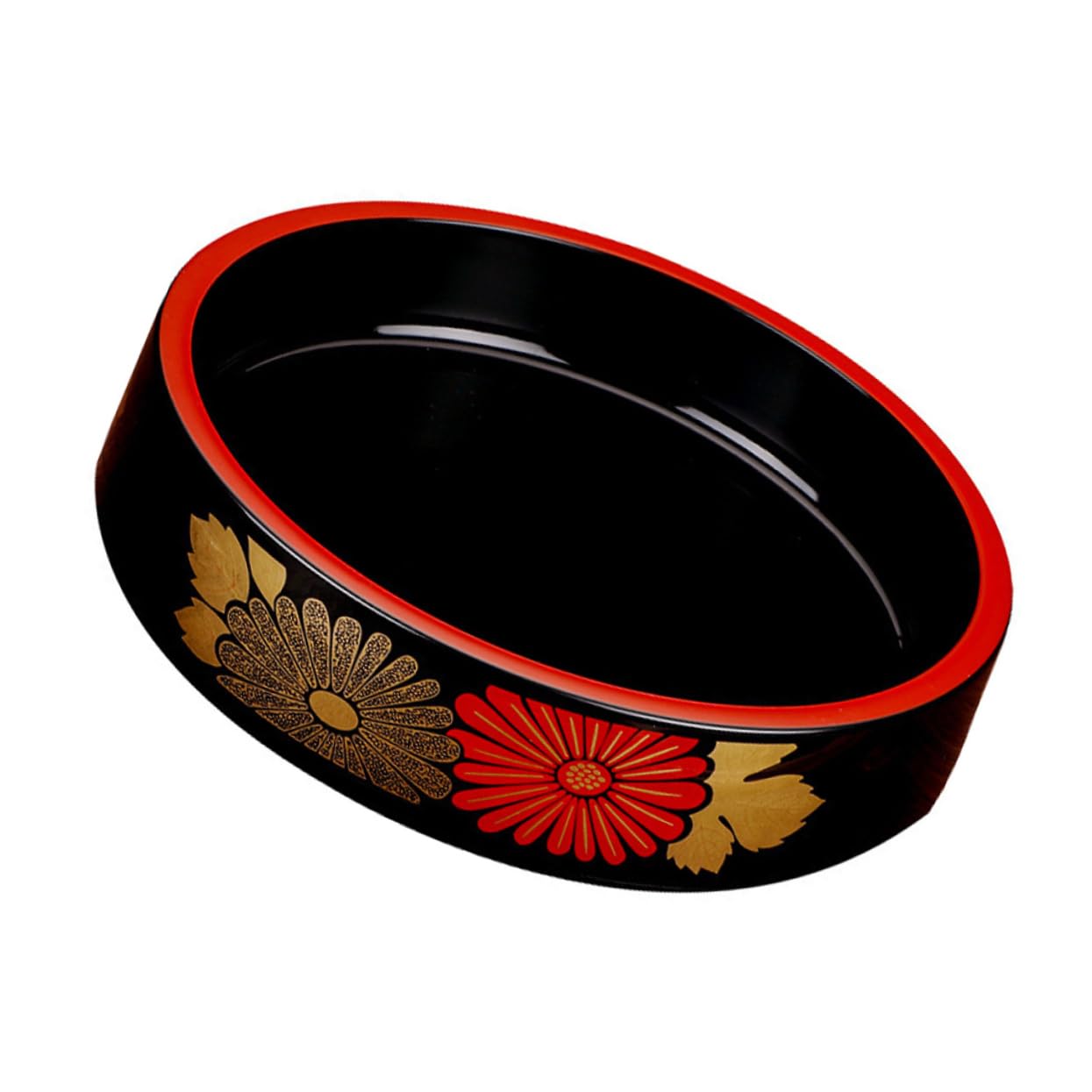 Cabilock 1Pc Round Sushi Barrel Storage Plate Creative Sushi Dish for Sashimi Seafood Tableware for Home Parties and Catering Elegant Black Design