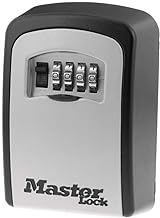 Master Lock Caja de cerrojo de montaje en pared con combinación personalizable, capacidad para 5 llaves, Negra 5401EC