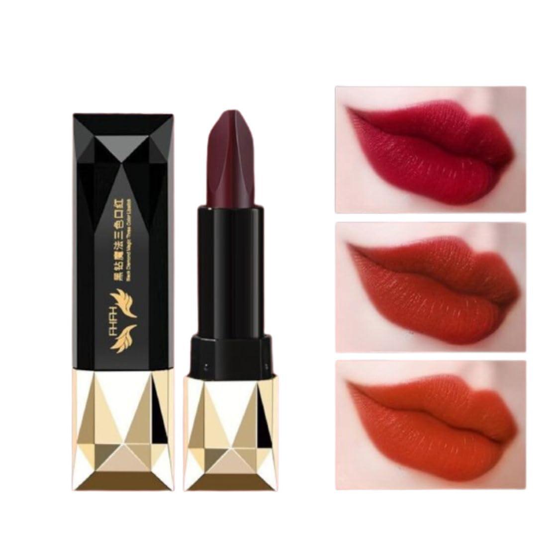 NIVAKINI Tri-Angle 3 in 1 Lipstick, 3 Different Magic Color Changing Lipstick, Waterproof Long Lasting Lipstick, Smooth Highly Pigmented Moisturizing Lip Stick, Long Lasting Lipstick for Women Girls