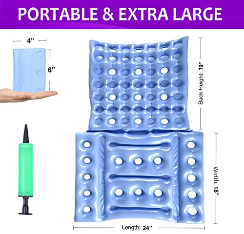 Inflatable Seat Cushion Anti-Decubitus Wheelchair Cushion, Breathable Backrest Air Cushion Bed Sore Cushion For Pressure Sores - Portable Travel Seat Cushion For Airplane/Car/Office Back Pain Relief #TOP4