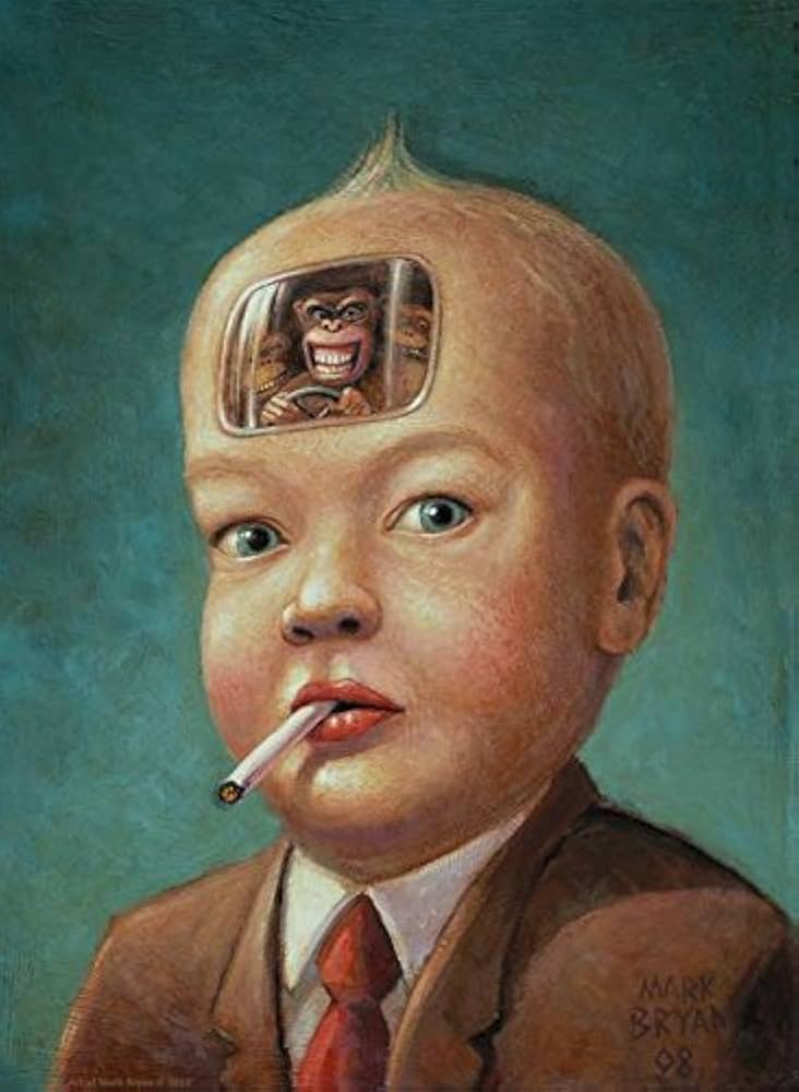 Amazon.co.jp: 壁アート印刷entitled Monkeys In My Head by