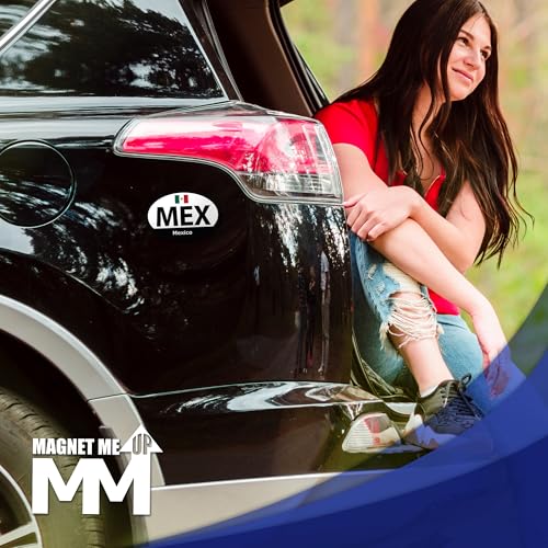 Image of Magnet Me Up MEX Mexico Euro Car Magnet - 4x6 Inch Oval Magnetic Decal for Cars, Trucks & SUV, Weatherproof Full-Color UV Printed, Vinyl Magnet Accessories for Fridge and Locker, Made in The USA