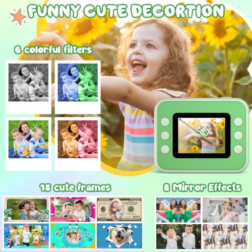 Image of Kids Camera Instant Print, Christmas Birthday Gifts for Girls and Boys | Kids Camera 1080P HD Video Digital Toddler Camera Toy for 3 4 5 6 7 8 9 10 11 12 Years Old