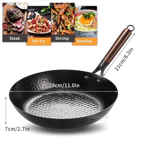 Wok de hierro sin recubrimiento con mango desmontable miniatura 3
