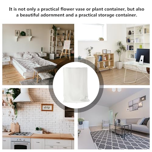 Vase en céramique blanc avec base lourde stable pour fleurs - 4