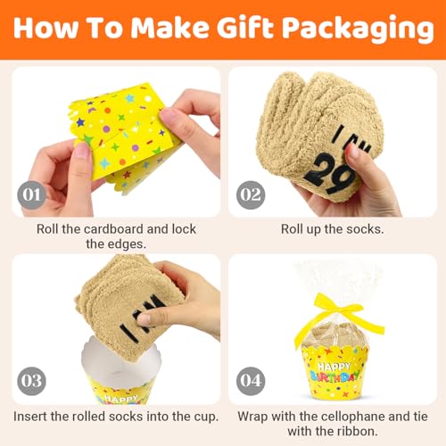 Image of HAPPYPOP Funny Birthday Gifts - 20 25 30 35 40 45 50 55 Year Old Birthday Socks for Him Her