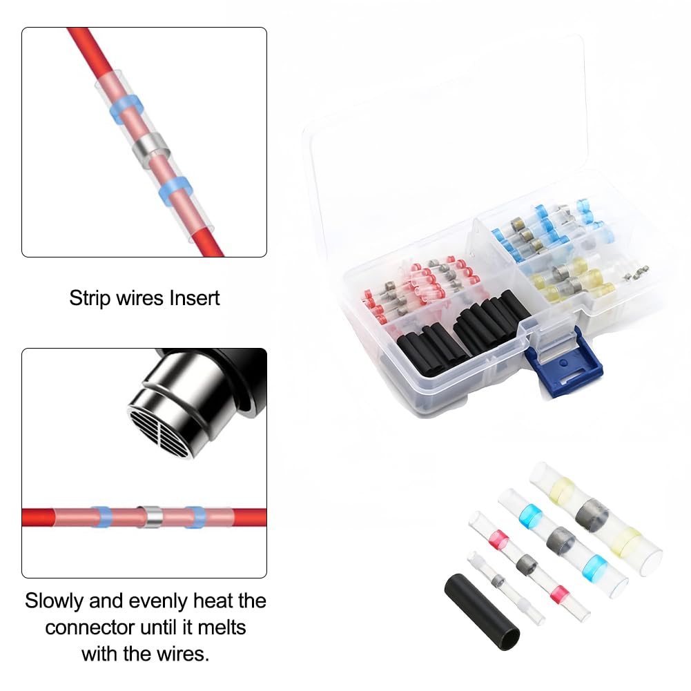 210 Pezzi Connettori Termoretraibili Per Saldatura - Kit Impermeabile Per Auto E Barche - Foto 4