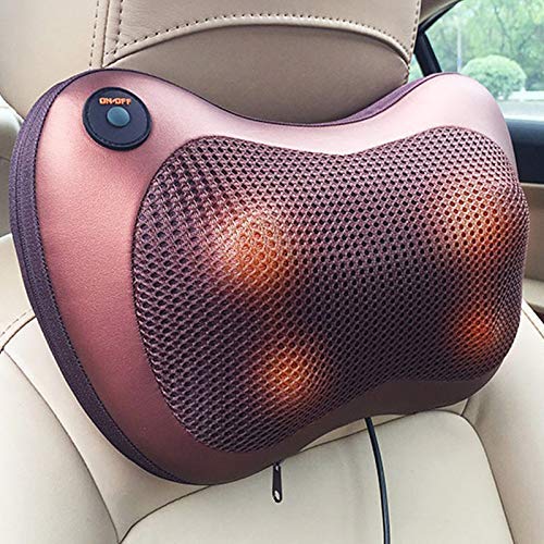 Shopper52 Corded Electric Neck Back Shoulder Heat Pillow for Deep Kneading Massager – Massage Pillow, Multicolor