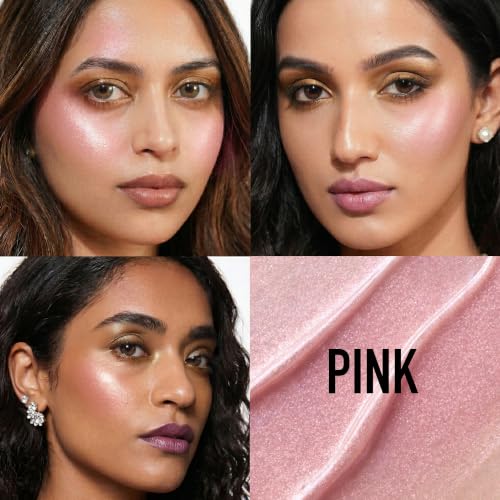 Image of RENEE Yours Truly Strobe Cream for Face | 3 in 1 Highlighter Primer Moisturiser | Glow Cream, Lightweight, Non Sticky | Hydrating Dewy Skin Finish With Peptides | For All Skin Types | Pink - 18g