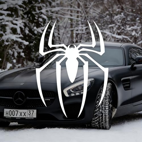 Image of 3D Spider Chrome Emblem Badge Sticker Decoration for Car, Truck, Motorcycle, RV, Scooter, SUV, Door, Window (White Style A)