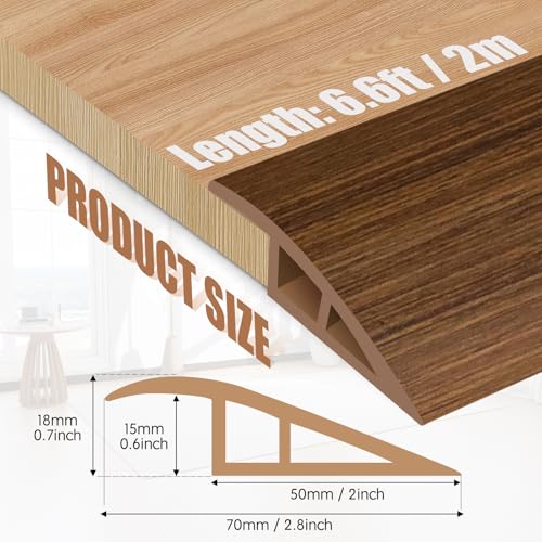 Image of Floor Transition Strip Door Threshold 78 inch Floor Transition Reducer Trim on The Edges Threshold Strip Self Adhesive Suitable for Doorways, Tiles, Carpet