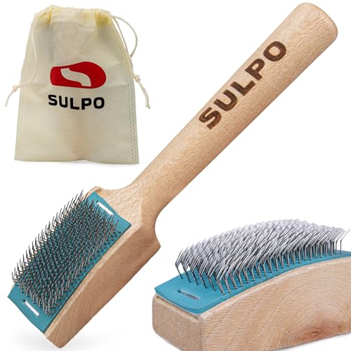 SULPO Cepillo para zapatos de baile con suela de cuero cromado, cepillo para desbastar la suela de cuero de los zapatos de baile, cepillo de madera para zapatos de baile con estuche (1)