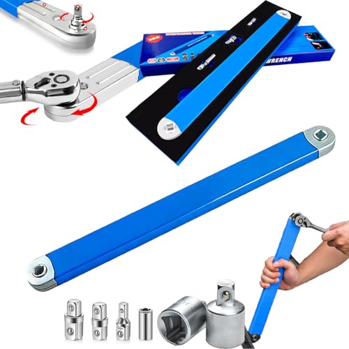 Schraubwerk - Offset Schlüssel Offset Extension Wrench & Schraubenschlüssel Verlängerung mit 1/2 Zoll 1/4 Zoll und 3/8 Zoll Vierkantantriebsadaptern erreicht jede versteckte Schraube (BLUE)