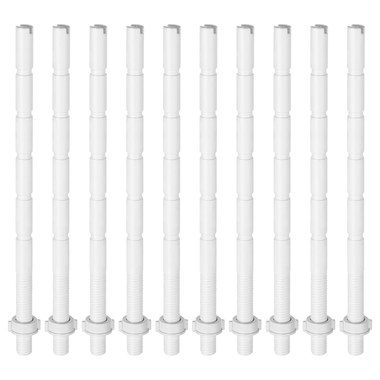 UKCOCO Toilet Button Rod 10 pcs Plastic White 5.98 in Threaded Replacement