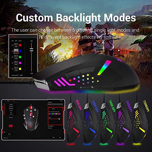 Image of (Renewed) Redragon M601 CENTROPHORUS-2000 /3200DPI Gaming Mouse for PC, 6 Buttons, Weight Tuning Set