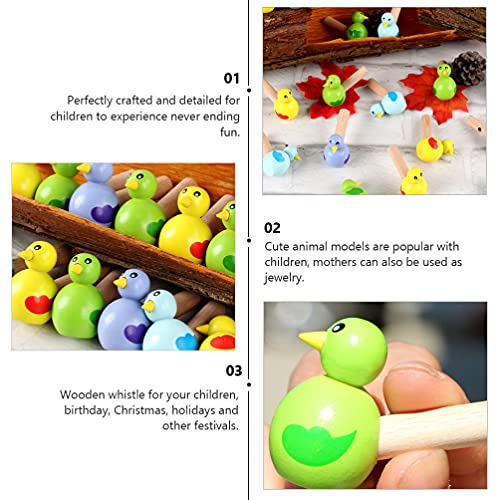 POPETPOP 12 Stks Houten Vogel Fluitjes Schattig Dier Fluitje Beltoys Muziekinstrument Voor Kinderen Verjaardagscadeau… - Image 5
