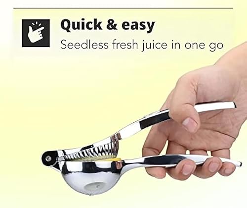 Miniatura 3 de Generic Exprimidor de limón, para frutas cítricas, verduras, frutas, normal, amarilloplata
