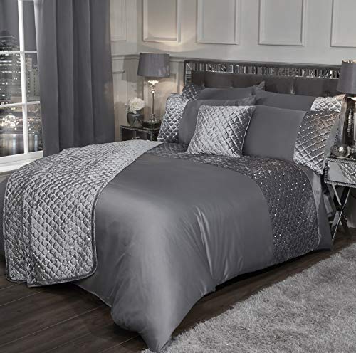 Emma Barclay Double Glamour Parure de lit 2 Personnes Argenté, Polyester