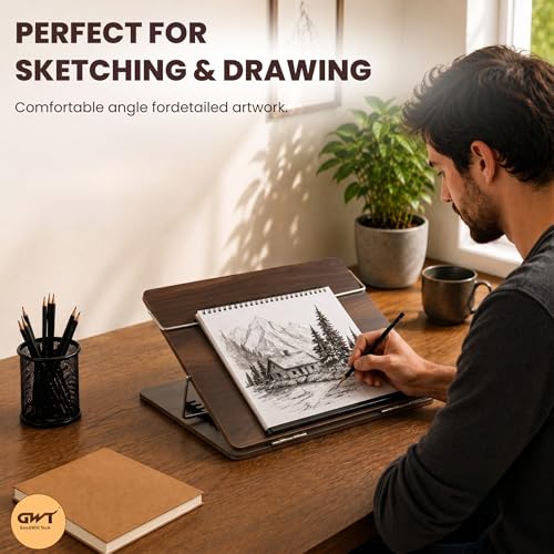 Image of Goodwill Tech Walnut Wooden Tabletop Board - 12x16 Inch Portable Writing, Drawing & Study Surface for Home, School & Office
