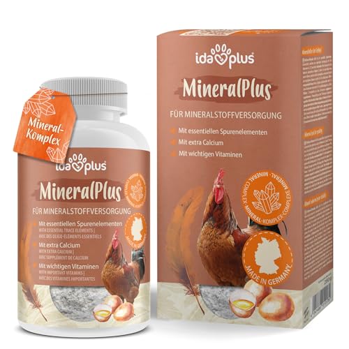 Ida Plus MineralPlus – Zusatzfutter für Hühner - Premium Mineralien für Hühner - Mineralstoffe für Hühner & Vitaminmischung für Hühner - Rundumversorgung - MineralPlus mit Kalzium für Hühner 280 g